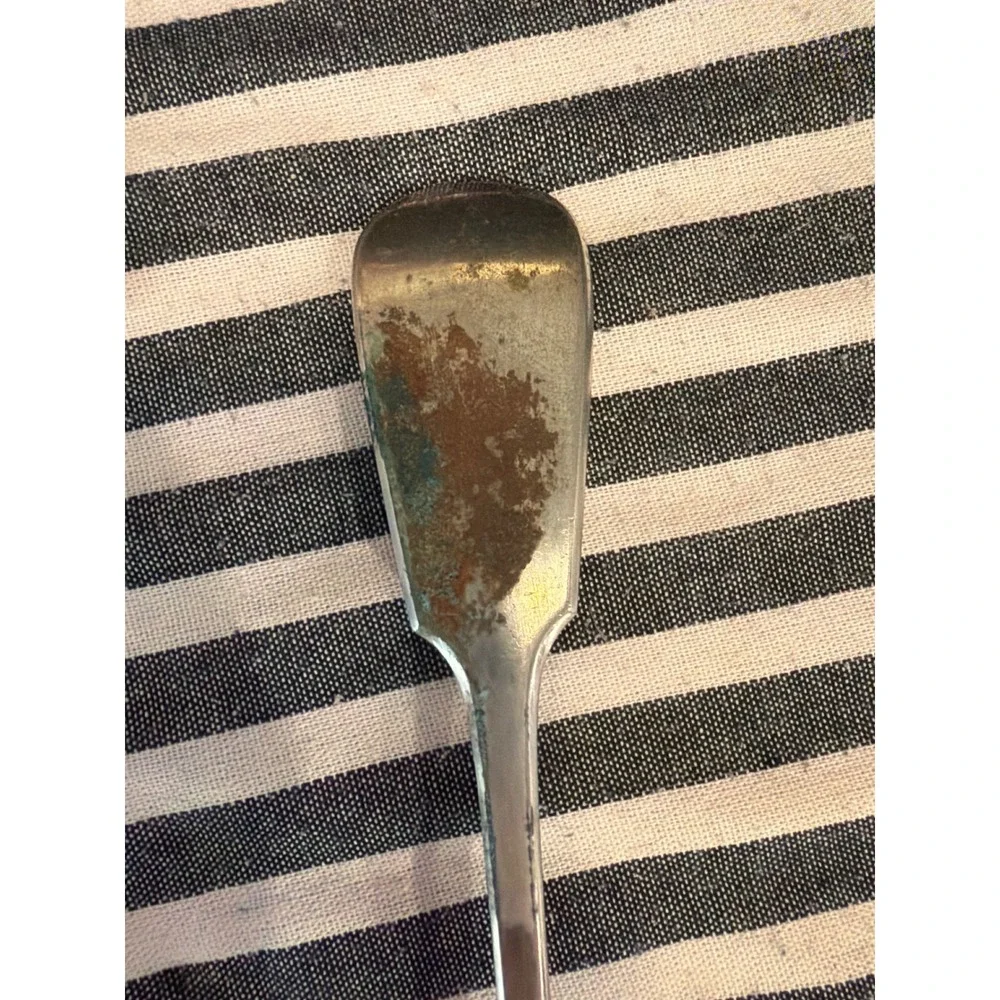 Antique Silverplate Fiddle Pattern Stuffing Spoon Oversized Serving Spoon